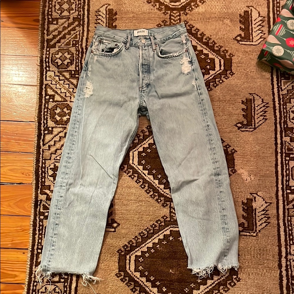 Agolde Distressed Light Wash Jeans